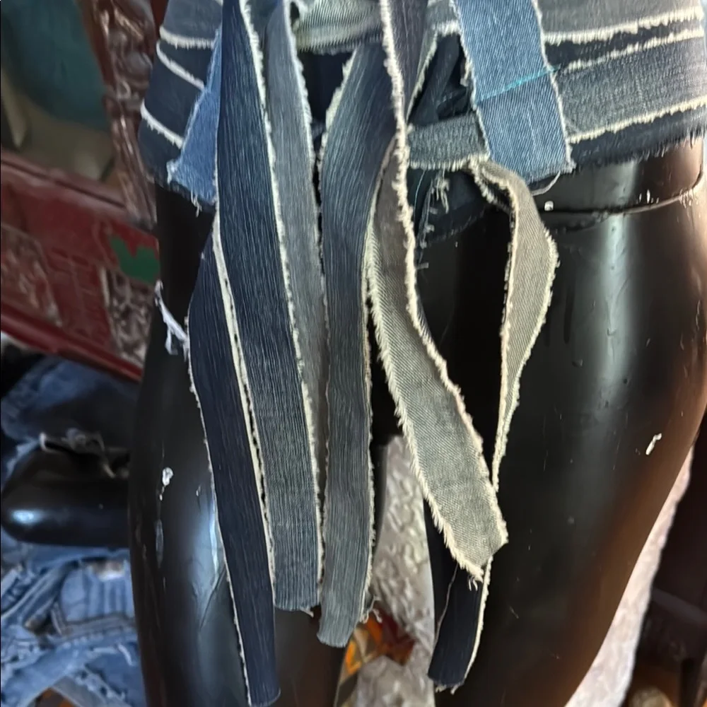 Striped Denim Waist Belt - Picture 3 of 5